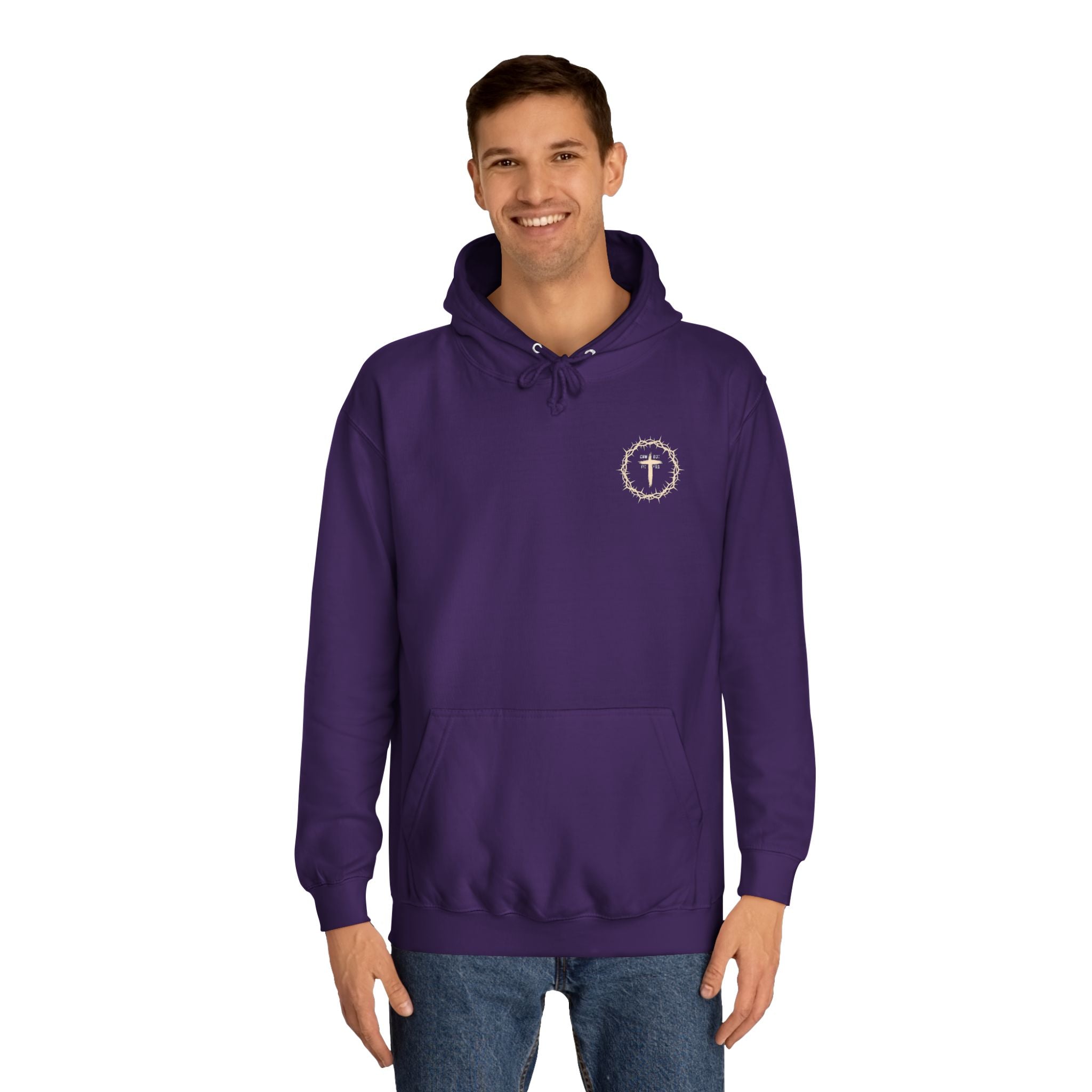 Inspirational Unisex College Hoodie - Faith & Strength Design